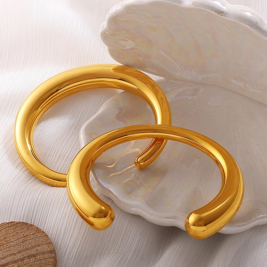1 Piece Stainless Steel Gold Color Cuff Bracelet Picture3