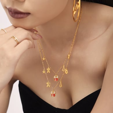 Collier pendentif en acier inoxydable et zircon pour femme, cadeau de Noël, 1 pièce h5 Image4