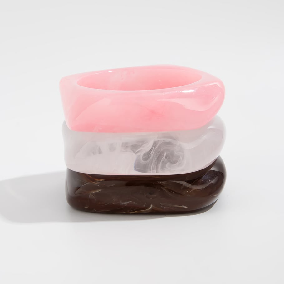 1 Piece Retro Irregular Shape Gradient Color Resin Bangle Picture5