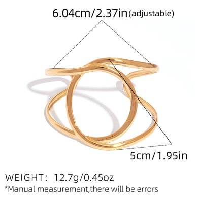 1 pulsera de acero inoxidable para mujer con forma irregular natural y sencilla h5 Imagen2