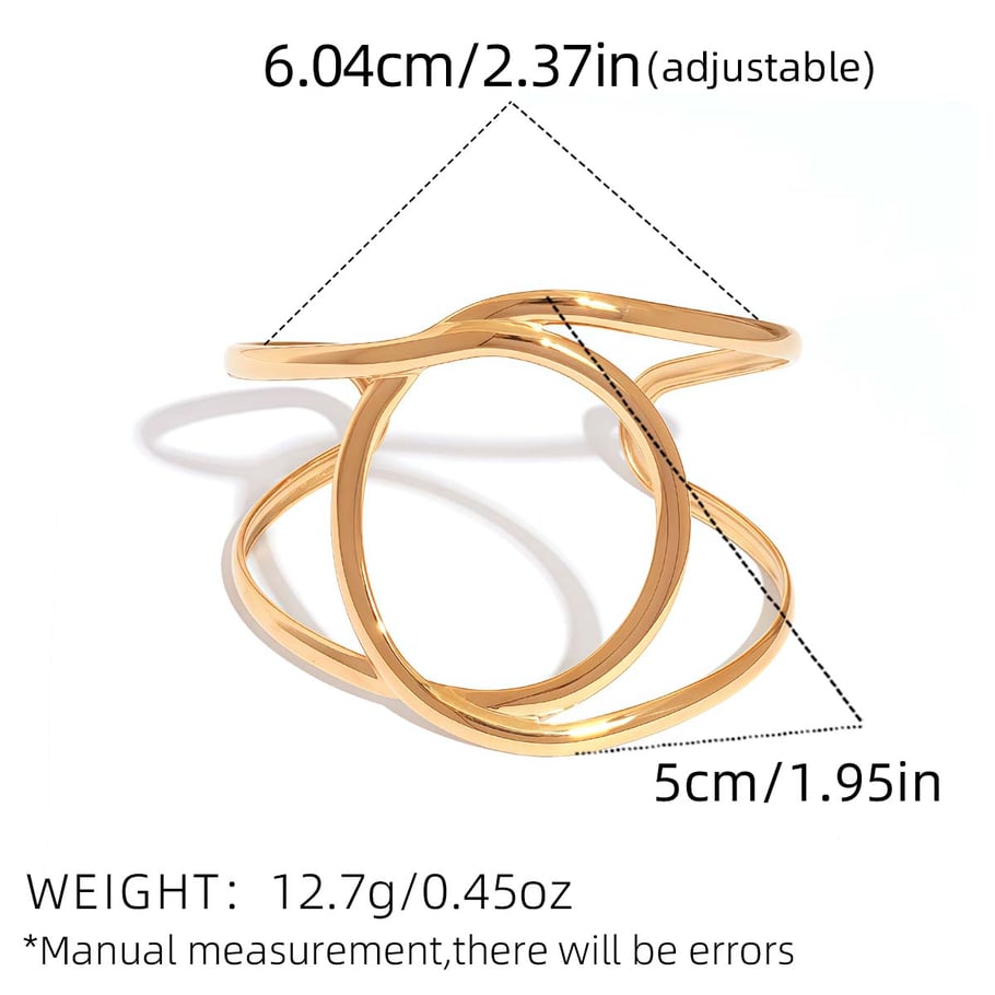 1 pulsera de acero inoxidable para mujer con forma irregular natural y sencilla Imagen2