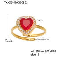 TXA354-Gold Heart Zircon Ring-Size 7 Picture6
