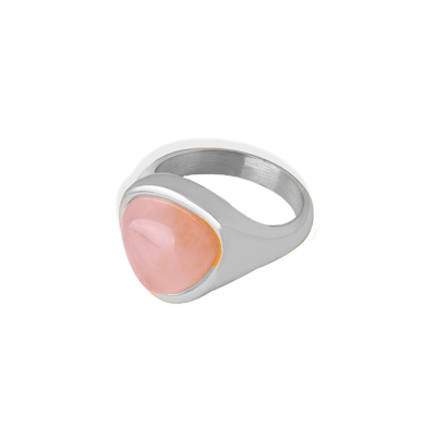 1 Stück Dreieck Naturstein Edelstahl Gold Farbe Damen Edelstein Ringe h5 
