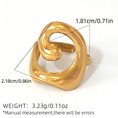 1 Piece Simple Irregular Shape Stainless Steel  Women's Statement Rings h5 Picture2