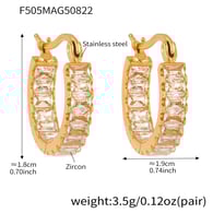 F505-Goldene Zirkonohrringe 