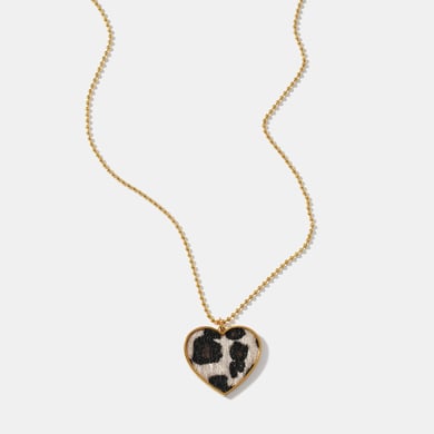 1 Piece Simple Series  Leopard Print Heart Stainless Steel   Women's Pendant Necklaces h5 Picture2
