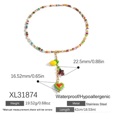 1 Piece Sweet Color Blocking Grape Fruit  Women's Beaded Necklaces h5 Picture2