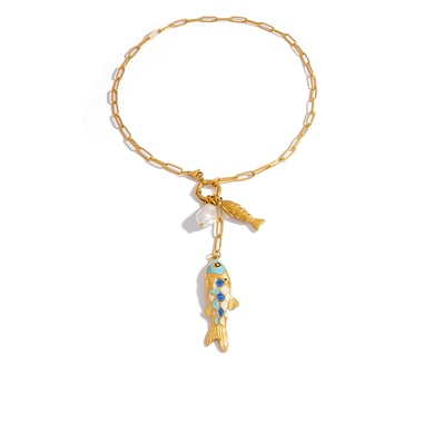 1 Piece Light Luxury and High End Fish Shaped Stainless Steel Women's Pendant Necklaces h5 