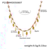 P2159-Red Drop Gold Necklace-45+5cm Picture8