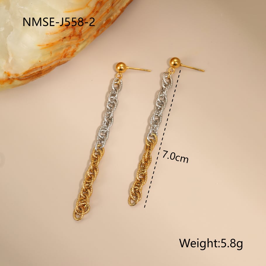 1 Piece  Daily Mixed Color Chain Stainless Steel  Women's Chain Necklaces 