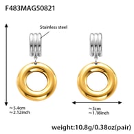 F483-Gold Runde Hohl Ohrringe Bild7