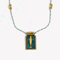 Hand-woven colored rope dripping oil tuna tarot card - gold and blue 