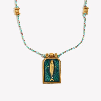 1 Piece Classic Fish Tarot Stainless Steel Gold Color Women's Pendant Necklaces h5 