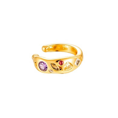 1 pieza de aretes de circonita de color cobre y dorado h5 