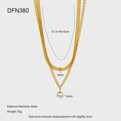 Collares de acero inoxidable de lujo con múltiples capas para mujer h5 