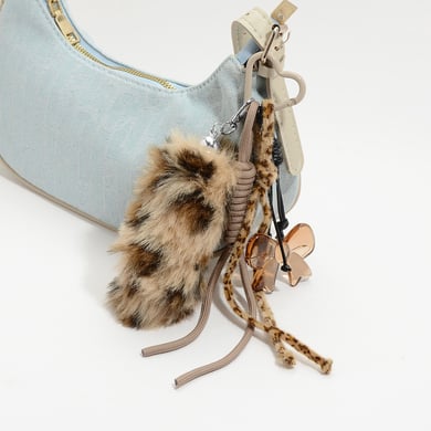 1 Stück Leoparden-Plüschball-Taschenanhänger h5 Bild3