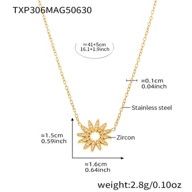 Luxurious Sun Stainless Steel Gold Color Women's Jewelry Sets h5 