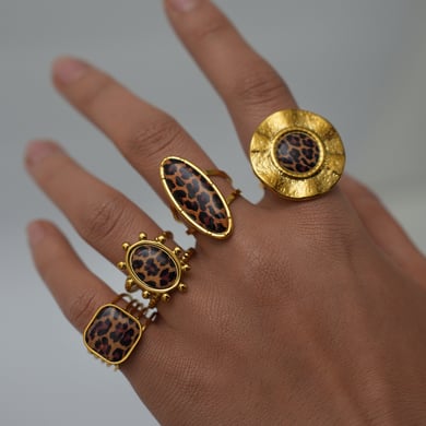 1 Piece Simple Irregular Shape Stainless Steel  Gold Color Women's Statement Rings h5 Picture4