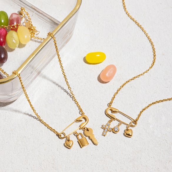 1 Piece Romantic Paper Clip Stainless Steel Gold Color Women's Pendant Necklaces 2