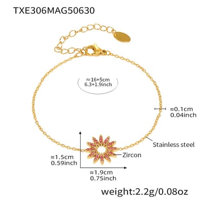 Luxurious Sun Stainless Steel Gold Color Women's Jewelry Sets h5 