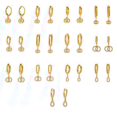 1 Pair Chic Droplet Stainless Steel Gold Color Zircon Women's Drop Earrings h5 Picture6