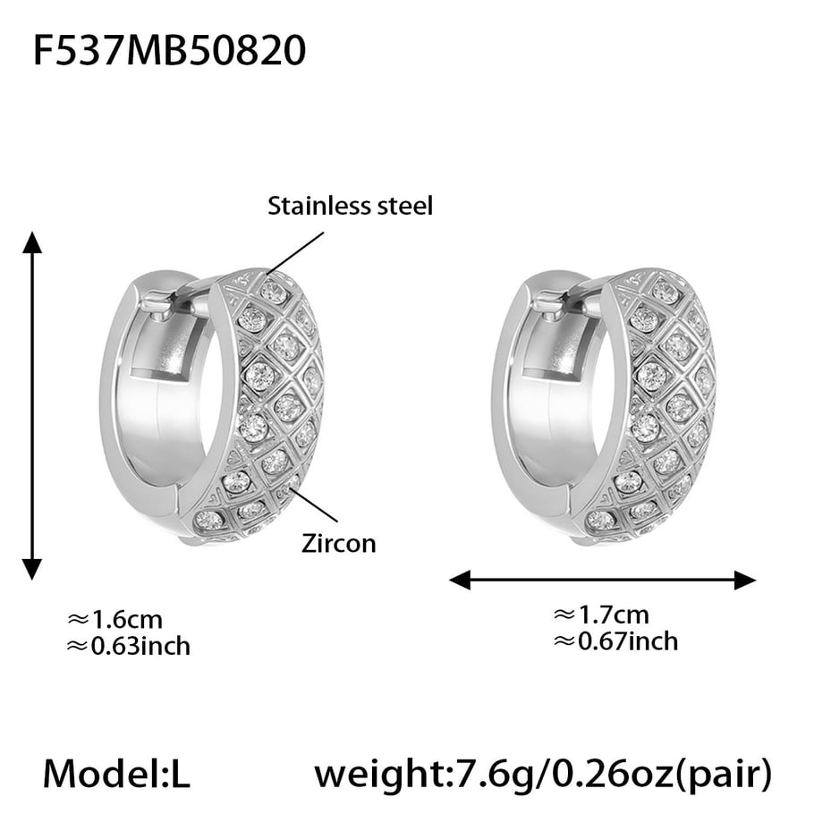 1 Paar zarte kreisförmige Creolen aus Edelstahl in Goldfarbe mit Zirkonia für Damen 