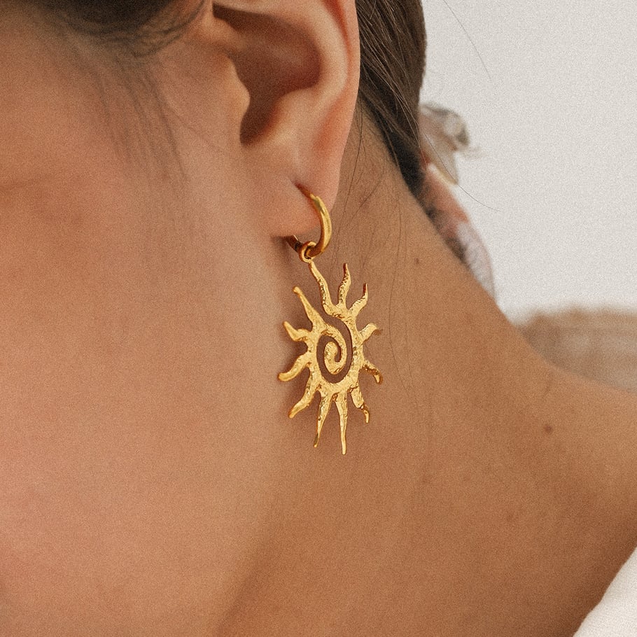 1 Pair Daily Sun Stainless Steel  Gold Color Women's Drop Earrings Picture4