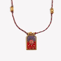 Hand-woven colored rope oil drop sun tarot card - gold and purple Picture2