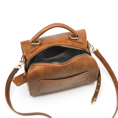 Sac à main Boston chic en PU de couleur unie pour femme, 1 pièce h5 Image4