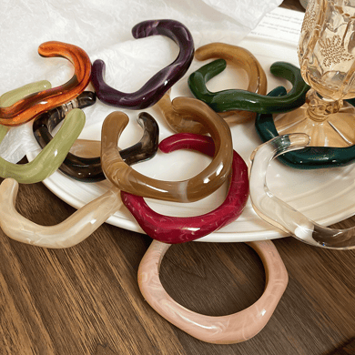 1 stuk onregelmatig gevormde acryl manchetarmband met kleurverloop h5 Afbeelding3