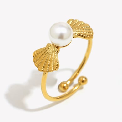 1 Piece Classic Bow Knot Stainless Steel Gold Color Statement Rings h5 