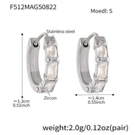 F512-Stahlfarbene Zirkon Ohrringe-S Bild6