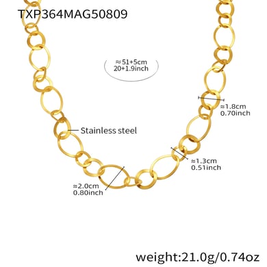 Irregular Oval Shape Stainless Steel Gold Color Women's Jewelry Sets h5 