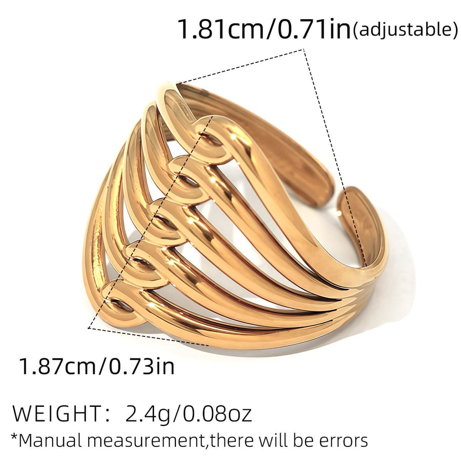 1 Piece Simple Irregular Shape Stainless Steel Women's Statement Rings