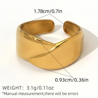 1 pezzo semplice casual forma irregolare anelli da donna in acciaio inossidabile h5 Immagine2
