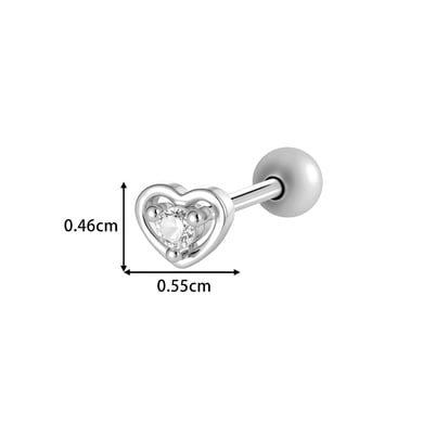 1 stuk hart strik knoop koper goud kleur zirkoon piercing oorbel h5 Afbeelding2