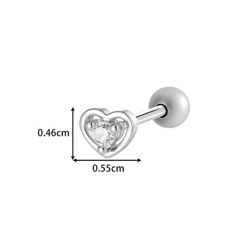 1 stuk hart strik knoop koper goud kleur zirkoon piercing oorbel Afbeelding2