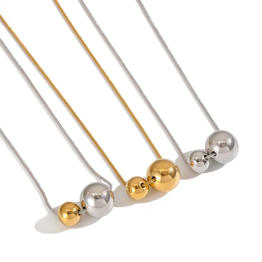 1 Piece Ball Stainless Steel Pendant Necklace Picture6