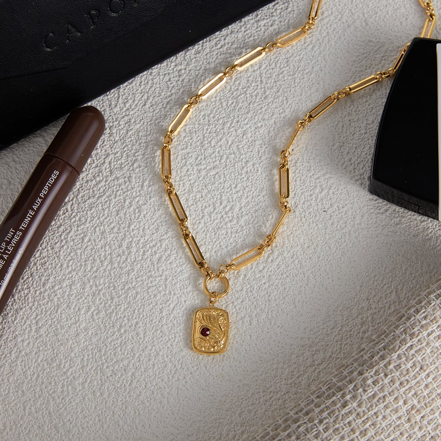 Sophisticated Rectangle Stainless Steel Gold Color Zircon Women's Jewelry Sets h5Picture8