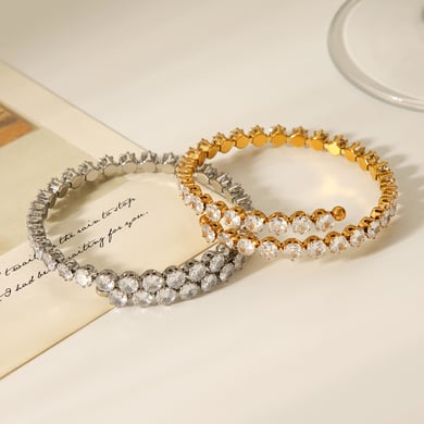 1 Piece Simple Circle Stainless Steel  Women's Bangles h5 Picture6