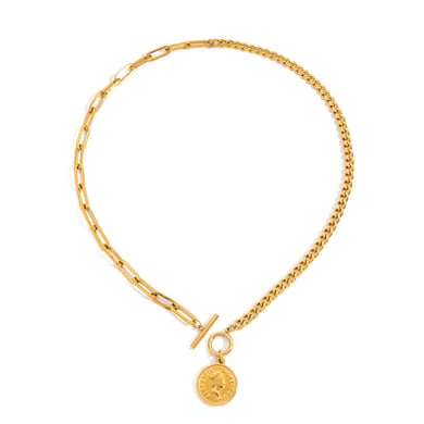 1 Piece Simple Figure Stainless Steel Gold Color Women's Pendant Necklaces h5 