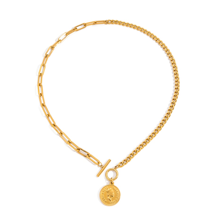 1 Piece Simple Figure Stainless Steel Gold Color Women's Pendant Necklaces 