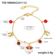 TXE188-Bracciale natalizio multi-elemento in granato Immagine3