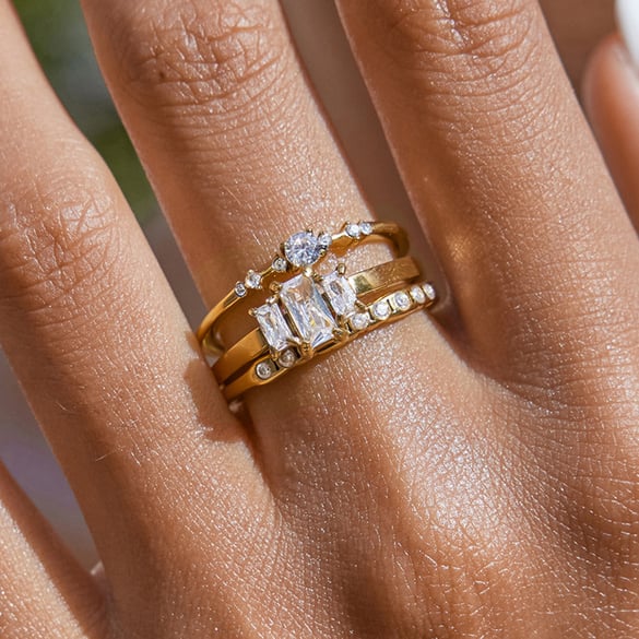 1 Piece Simple Twist Stainless Steel Gold Color Minimalist Rings 2