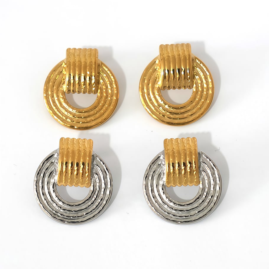 1 Pair of Elegant Multi Colored Round Stainless Steel Woemn's Stud Earrings Picture4