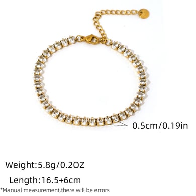 1 Piece Simple Patchwork Rectangle Stainless Steel Women's Chain Bracelets h5 