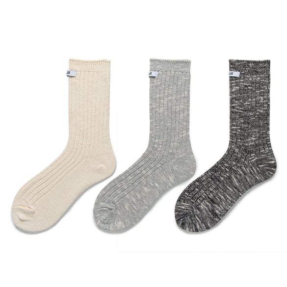 1 Pair Of Retro Color Blocking Cotton Women's Mid Calf Socks