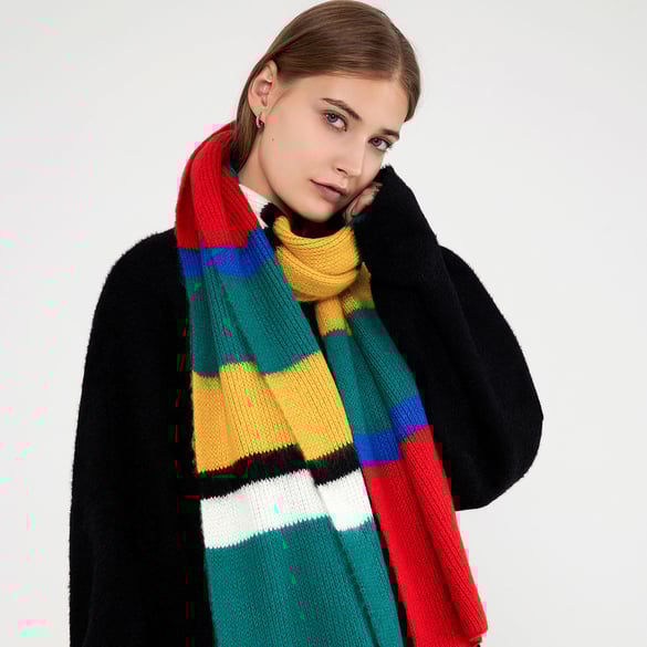 1 Piece Classic Mixed Color Synthetic Fiber Women's Winter Scarves 2