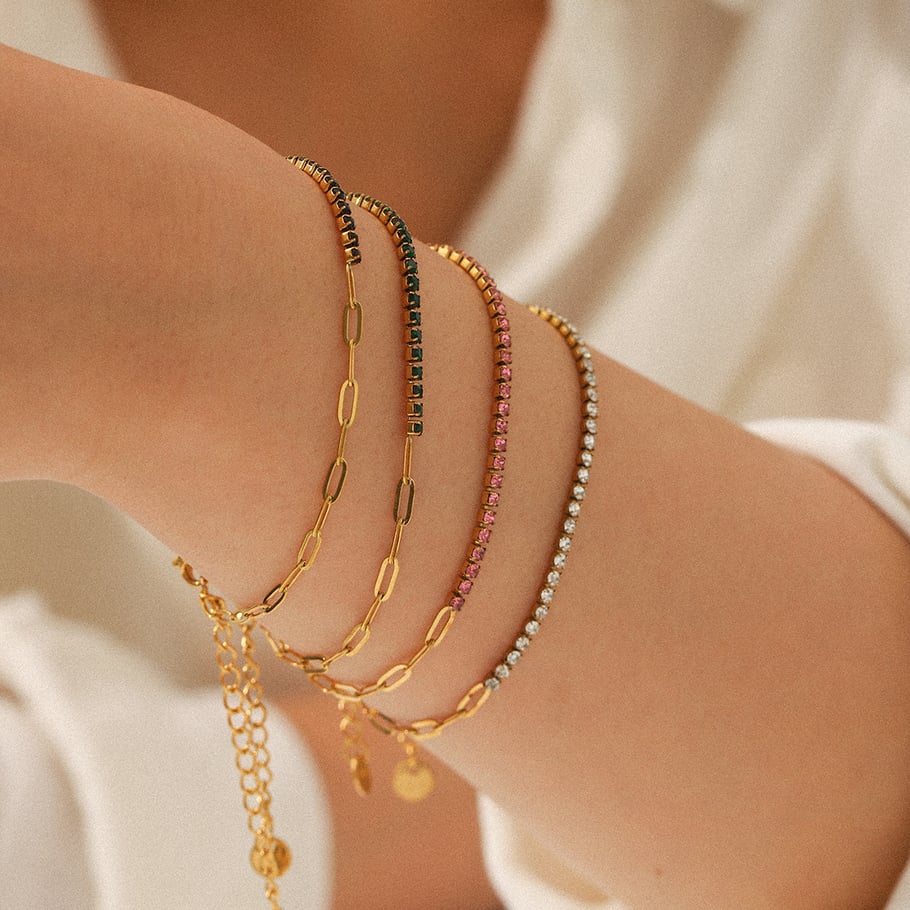 1 Piece Daily Patchwork Stainless Steel  Gold Color  Women's Chain Bracelets Picture3