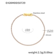 E428-Pulsera de circonitas blancas 16cm 